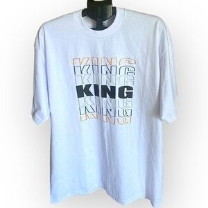 PRO CLUB “KING” Oversized 2XL White Tee Shirt SS Urban Streetwear